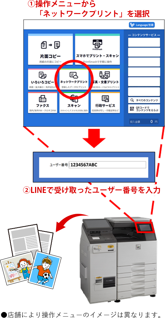 Lineでかんたん コンビニのマルチコピー機サービス シャープ