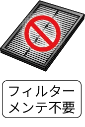 フィルターメンテナンス不要