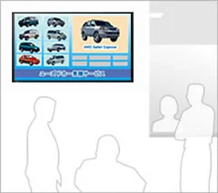 イメージ：店内の業務用ディスプレイによるデジタルサイネージ